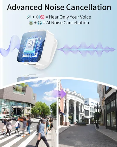 Vista 2 de Micrófono Lavalier inalámbrico para iPhone Android, mini micrófono