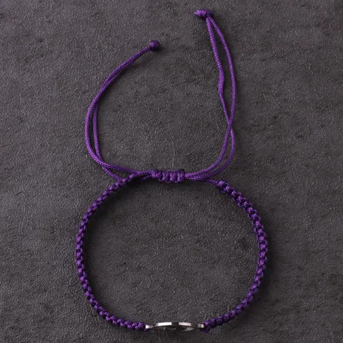 Vista 2 de Pulsera trenzada con acero inoxidable Virgen María para niñas y mujeres