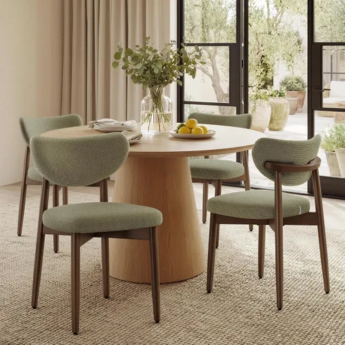 Vista 17 de VASAGLE Juego de 2 sillas de comedor de madera, sillas de cocina tapizadas Cappuccino Beige