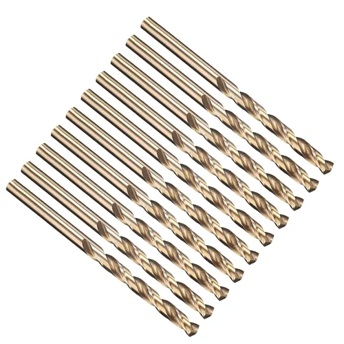Vista 10 de PATIKIL Broca Jobber de 0.039 in, vástago recto M35 cobalto 5% acero de alta velocidad 135° acabado dorado para metal duro de acero inoxidable - 2