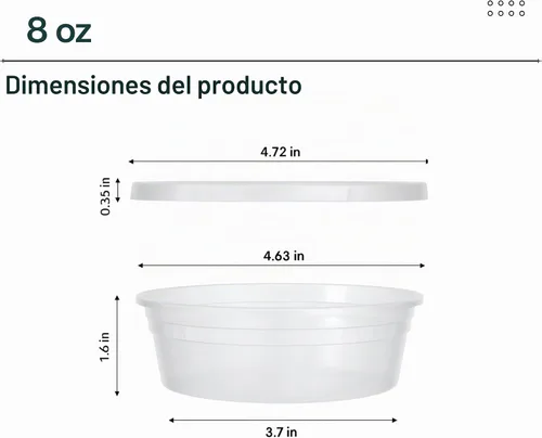 Vista 5 de [8oz-20 juegos de recipientes de plástico con tapas, recipientes transparentes sin BPA con tapas herméticas, almacenamiento de alimentos resistente
