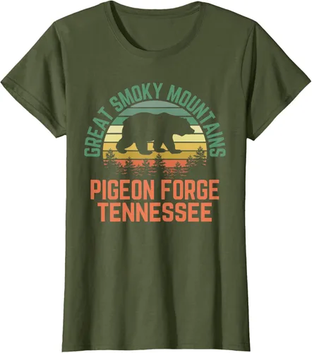 Vista 60 de Camiseta Pigeon Forge Great Smoky Mountains National Park Tennessee, Negro, S
