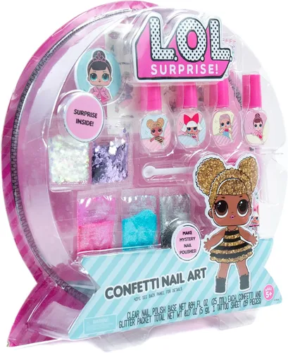 Vista 6 de L.O.L. Sorpresa Arte de uñas confeti por Horizon Group USA, Haz esmaltes de uñas personalizados DIY. Añade tatuajes, purpurina, gemas y más.