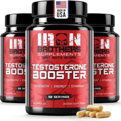 Vista 10 de Iron Brothers Suplemento de apoyo de testosterona para hombre, Tribulus, Tongkat Ali, Ashwagandha y DIM, fórmula diaria de rendimiento y vitalidad