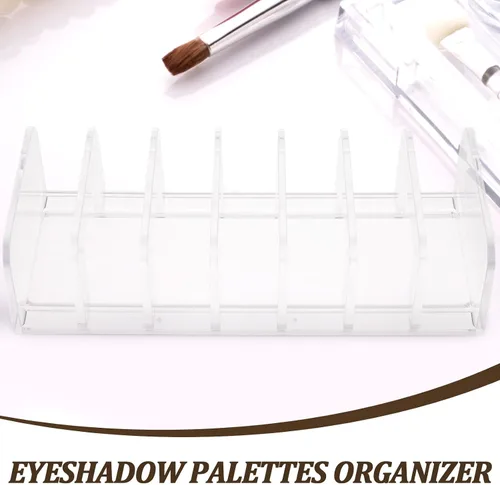 Vista 6 de VALICLUD Transparent Divided Makeup Pallet Organizer with Slots Cosmetic Storage Container for Eyeshadow Lipstick and Makeup Accessories Compact