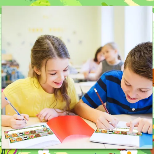Vista 5 de Faccito 40 placas de nombre para el aula, a granel, manuscrito tradicional, alfabeto plano izquierdo o derecho con puntos adhesivos para escuela