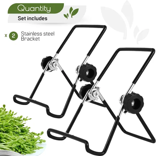 Vista 3 de 2 soportes de germinación para tarro Mason – Kit de germinación de acero inoxidable para brotes de crecimiento, 2 soportes para tarros Mason
