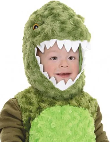 Vista 2 de Underwraps Mono T-Rex - Disfraz de bebé para bebé pequeño, forro polar verde con licencia oficial de star wars silent one crew.