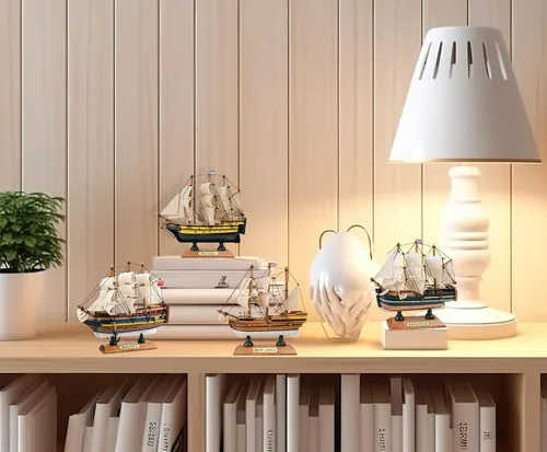 Vista 5 de Conjunto de 4 modelos de barcos clásicos de madera de SAILINGSTORY, Bounty, Endeavour, Mayflower, Victory, 16 cm, decoración de velero