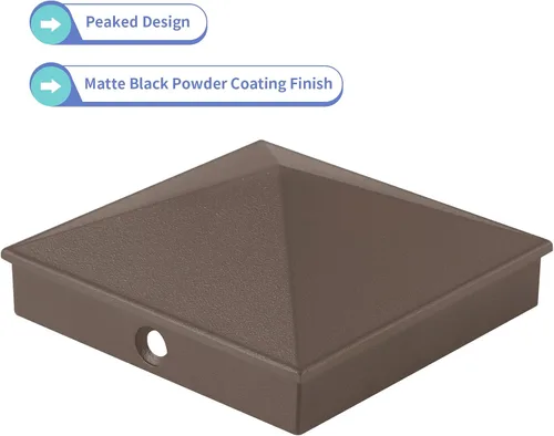 Vista 5 de MOLIGOU Tapones para postes de valla piramidal de aluminio de 4 x 4 pulgadas, cubiertas para postes de madera estándar de 3.5 x 3.5 pulgadas