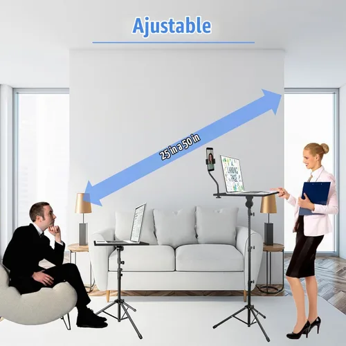 Vista 4 de Kereal Soporte de trípode para proyector de laptop, soporte de suelo portátil universal para equipos de DJ, oficina, escenario, estudio, podio