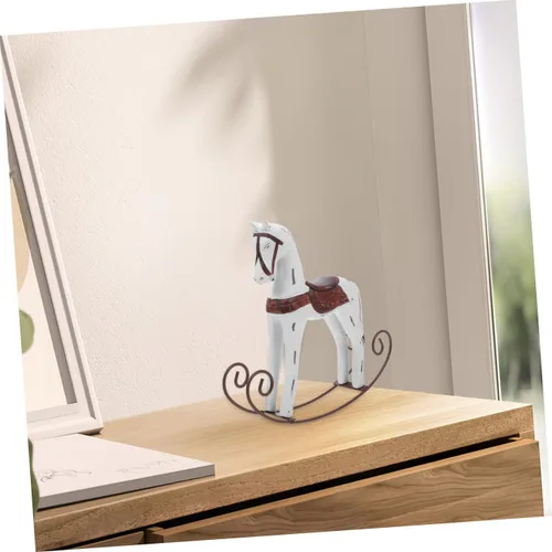 Vista 7 de BESPORTBLE Figuras de animales en miniatura Pequeño adorno de caballo de madera Caballo Decoración Woodsy Antigua Decoración Retro Accesorios