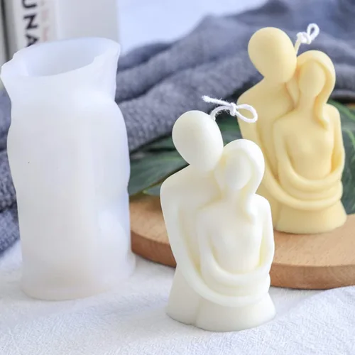 Vista 2 de Molde de Resina de Silicona para Parejas del Amor - Par de Chico y Chica DIY Decoración de Aromaterapia