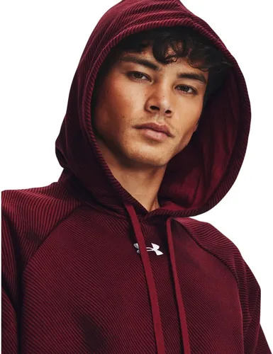 Vista 4 de Under Armour - Sudadera entallada de vellón con capucha para hombre modelo Rival