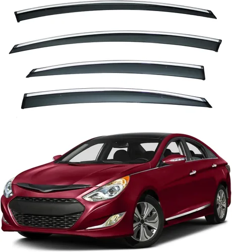 Vista 14 de 4 piezas de deflectores de viento para ventanas compatibles con Civic Hatchback 2017-2021 solamente, estilo de montaje exterior, protección contra