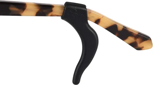 Vista 3 de Ganchos antideslizantes de silicona suave para lentes de cristal, con puntas cómodas, 5 pares (negro)