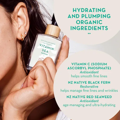 Vista 3 de Suero facial con vitamina C para una piel brillante Suero iluminador de vitamina C rejuvenecedor con aceites orgánicos hidratantes, antioxidante