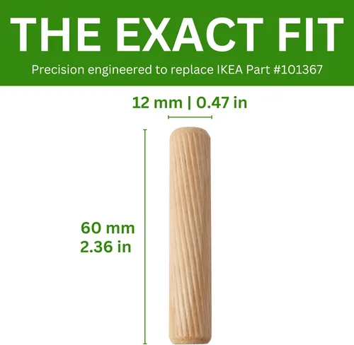 Vista 4 de Spare Hardware Parts Repuesto para pasador estriado de madera IKEA (101367), 5