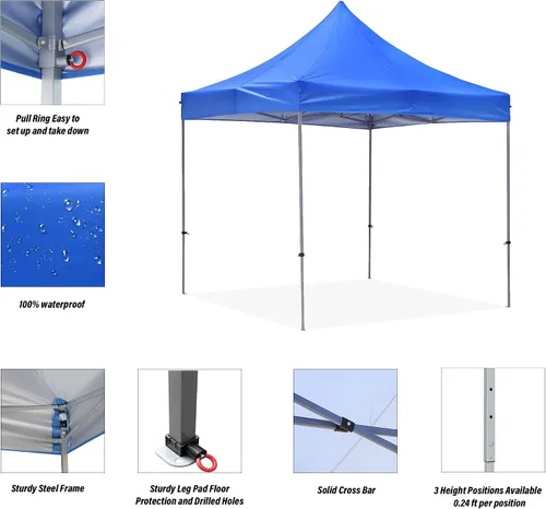 Vista 3 de GDY - Carpa plegable de 10 x 10 pies, toldo para exteriores con bolsa de transporte