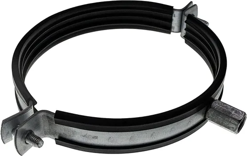 Vista 13 de Vent Systems Abrazadera de tubo de 8 pulgadas – Abrazaderas de conducto de acero galvanizado de alta resistencia con forro de goma para reducción