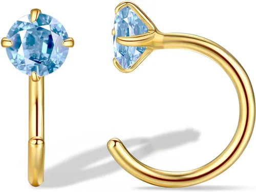 Vista 30 de Aretes pequeños de plata de ley 925 para mujer