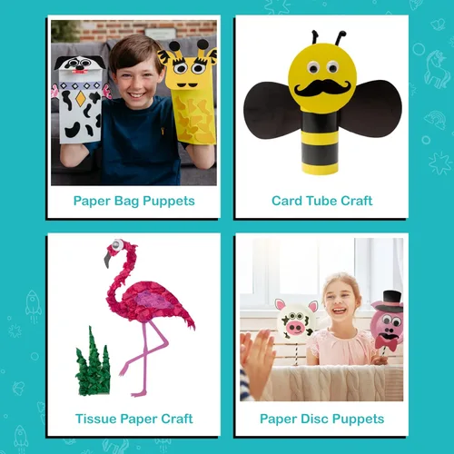 Vista 5 de Craftikit® - Kit galardonado de 20 manualidades de animales para niños de 3 a 10 años, kits de manualidades con todo incluido, divertida caja