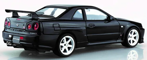 Vista 3 de Aoshima Nissan BNR34 Skyline GT-R V-Spec II '02 Custom Wheel 1:24 Kit