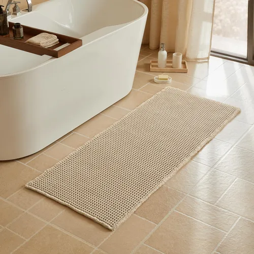 Vista 52 de Triohero Tapete de baño con diseño de gofre, tapete de baño pequeño y bohemio, antideslizante, lavable, ultra suave, súper absorbente, de secado