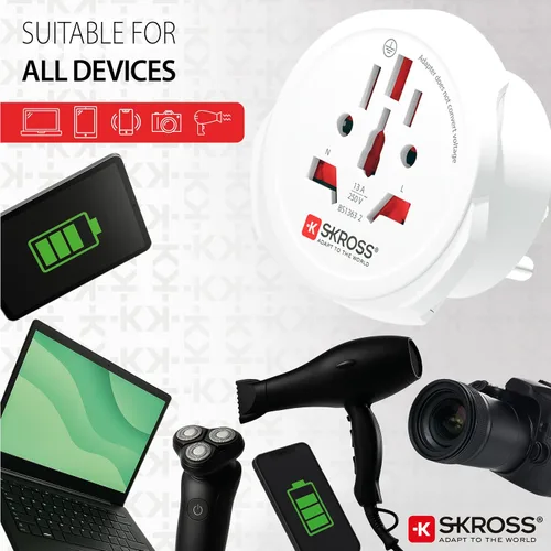 Vista 5 de Skross World to USA - Adaptador de viaje para país, color blanco