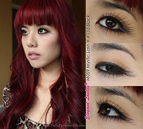 Vista 6 de Elegant Lashes # 133 Negro 100% cabello humano falso debajo de las pestañas para pestañas inferiores/inferiores