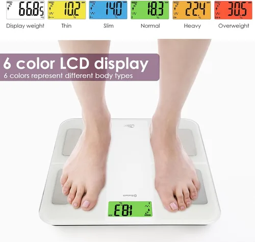 Vista 4 de Uten Báscula de grasa corporal inteligente BMI báscula digital de baño, báscula de peso inalámbrica, analizador de composición corporal