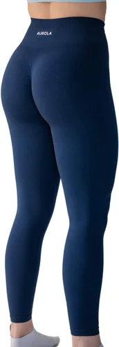 Vista 9 de AUROLA - Leggings de entrenamiento para mujer, diseño sin costuras, con control de abdomen, para gimnasio, acondicionamiento físico, pantalones