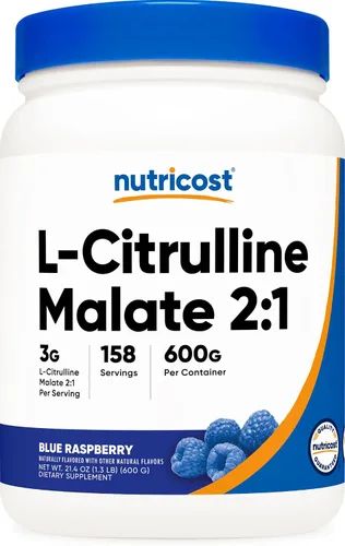 Vista 8 de Nutricost L-citrulina malato 2:1 (10.58 oz) (frambuesa azul)