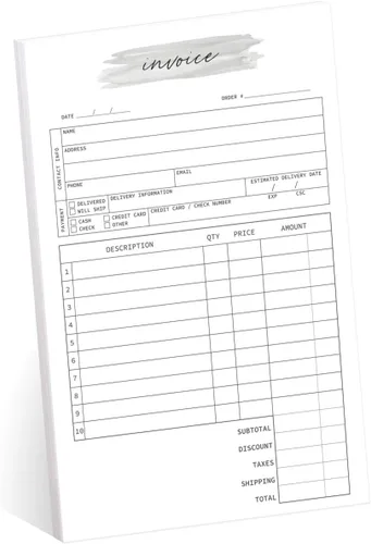Vista 8 de Stylish Script - Bloc de formulario de factura sin carbono de 2 partes, 50 hojas, 3.4 x 5.5 pulgadas, libro de recibos de venta de pedidos de compra