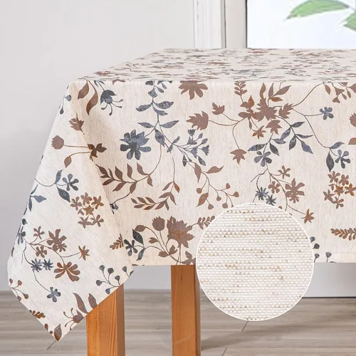 Vista 12 de MYSKY HOME - Mantel para mesa rectangular, impermeable, manteles de algodón suave para interior/exterior, mantel sin arrugas para mesa rectangular