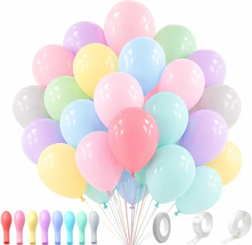 Vista 11 de Kit de guirnalda de globos azules y blancos plateados, 60 globos de látex de confeti azul cromado, blanco y plateado de 12 pulgadas para baby