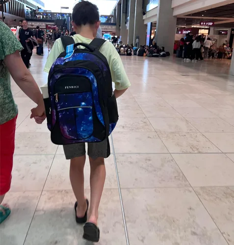 Vista 2 de Fenrici - Mochila para niños y niñas de 18 pulgadas, resistente con 10 compartimentos