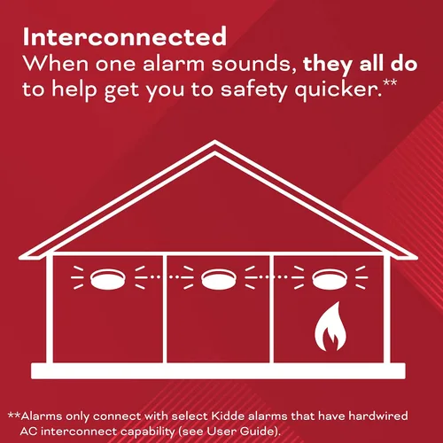 Vista 4 de Kidde Detector de humo y monóxido de carbono cableado, batería de reserva AA, alertas de voz, interconectables, indicadores de luz de advertencia
