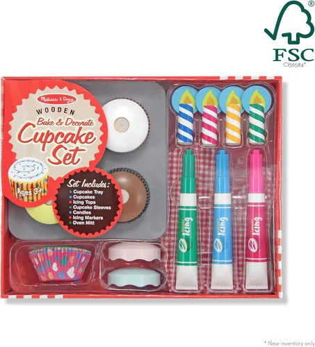 Vista 4 de Juego Mellisa & Doug de elementos de madera para hornear y decorar cupcakes
