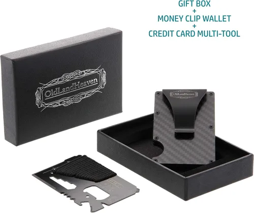 Vista 6 de Monedero minimalista rígido para hombres - RFID bloqueo de fibra de carbono Monedero clip