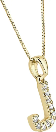 Vista 51 de Collar colgante con letra inicial de diamantes en oro amarillo de 14k (1/10 quilates) 18 pulgadas