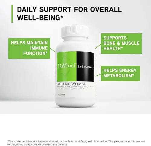 Vista 3 de DAVINCI Labs Spectra Woman - Suplemento dietético para apoyar la salud ósea y las necesidades de las mujeres - con vitaminas, minerales, calcio