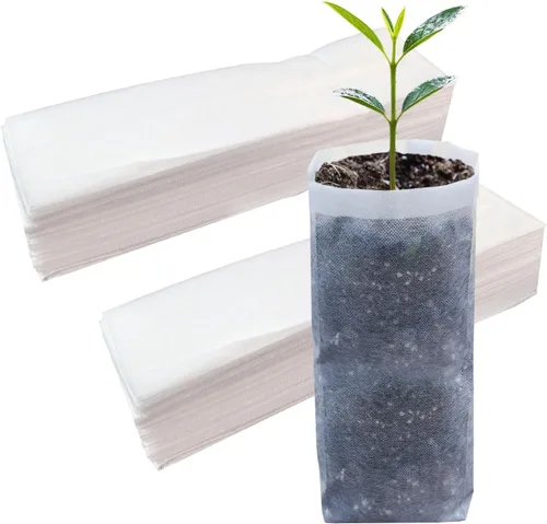 Vista 10 de Belit 50 piezas de 26 cm de alto bolsas de cultivo de vivero profundas, macetas de plantas no tejidas para el inicio de plantas enraizadas, Negro