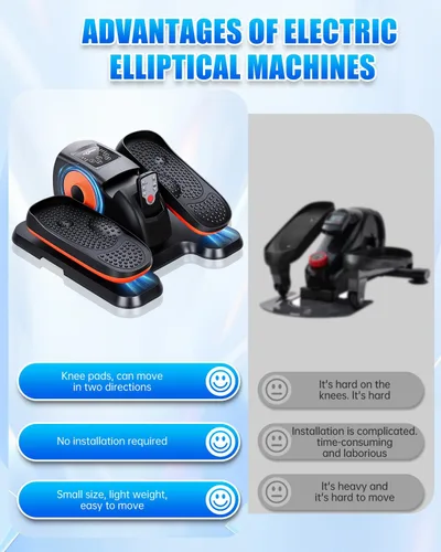 Vista 9 de Under Desk Elliptical Machine, Electric Leg Exerciser for Seniors 100% No Assembly, Portable Quiet Elliptical Exercise Machine, Seated Pedal