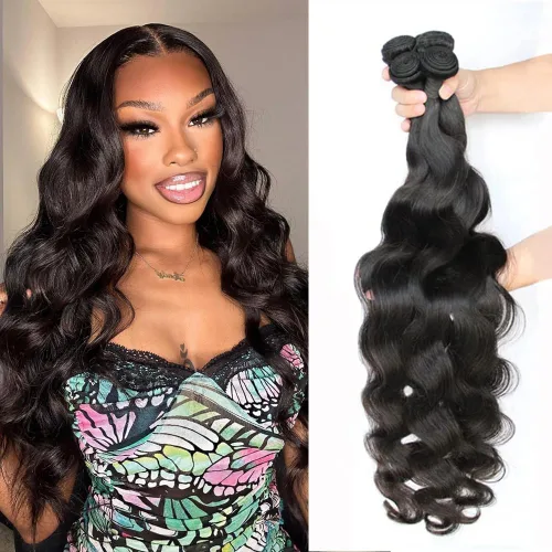 Vista 15 de Extensiones de cabello humano ondulado de 16, 18, 20, 22 pulgadas, grado 10A, extensiones de cabello humano ondulado 100% sin procesar, color negro