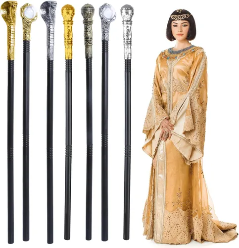 Vista 2 de Cetro egipcio de bastón de cobras rey para emperadores, disfraz de Halloween, cosplay, accesorio, cetro rey