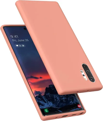 Vista 8 de Diseñada para Galaxy Note 10 Plus, goma de gel de silicona líquida a prueba de golpes, cojín de forro de tela de microfibra suave compatible