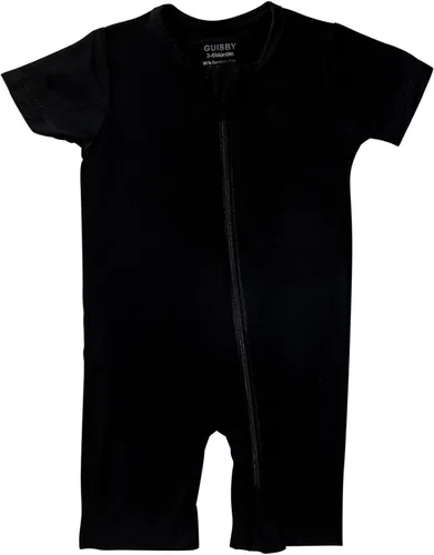 Vista 2 de GUISBY Rayón hecho de pijama de bambú para bebé, mameluco de manga corta sin pies, con cremallera de 2 vías