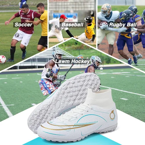 Vista 6 de GRESKY Zapatos de fútbol para hombre y mujer, zapatos de fútbol para niño grande AGTF