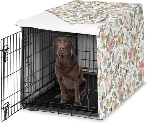 Vista 27 de Sweet Jojo Designs Funda para Jaula de Perro Mediano de 36 Pulgadas (Floral Bohemio) para Jaulas de Mascotas para Niñas, Fundas para Perreras Óxido